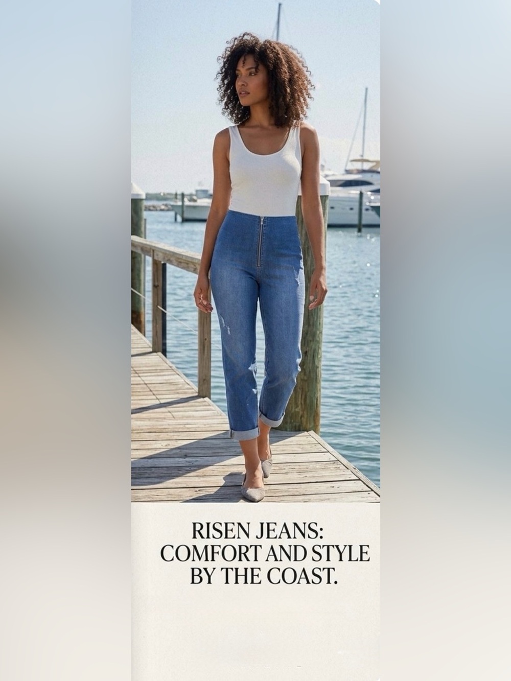 Risen Women’s Jeans High-Waist Straight - Small
